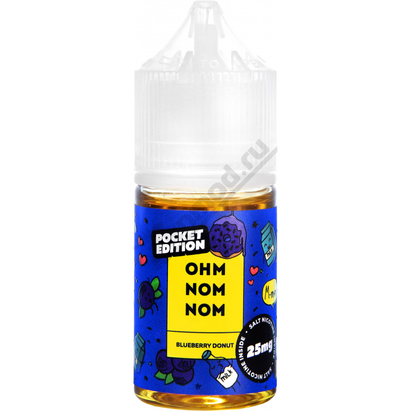 Фото и внешний вид — OHM NOM NOM SALT - BLUEBERRY DONUT 30мл